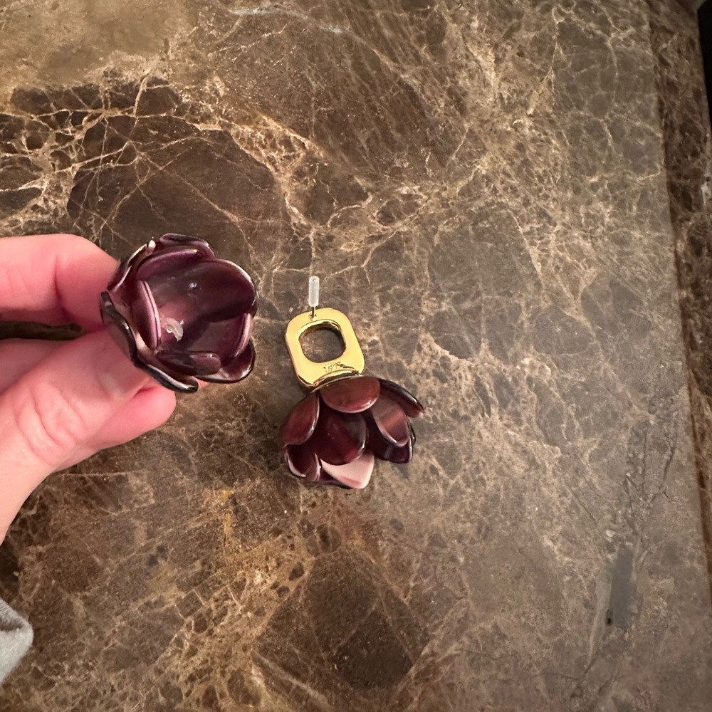 Lele Sadoughi purple petal earrings
